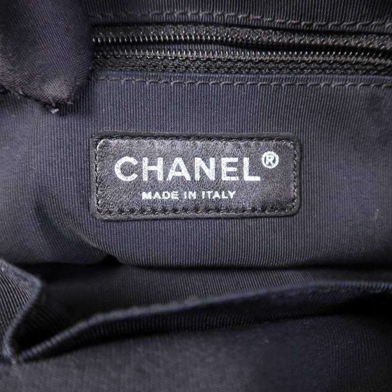 CHANEL 羊皮皮革Chain Shoulder銀扣鏈帶肩背袋-5