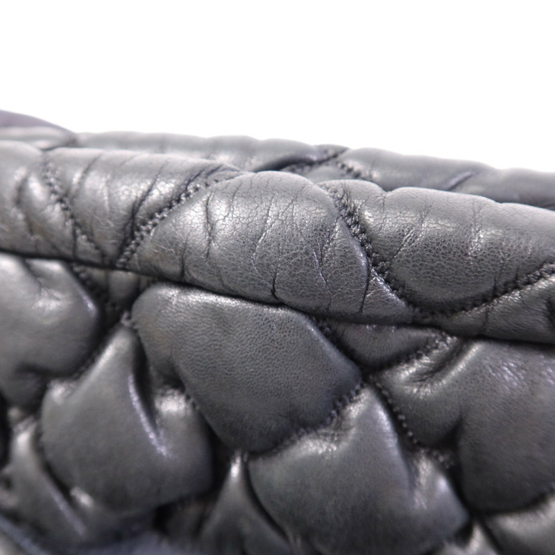 CHANEL 羊皮皮革Chain Shoulder銀扣鏈帶肩背袋-13