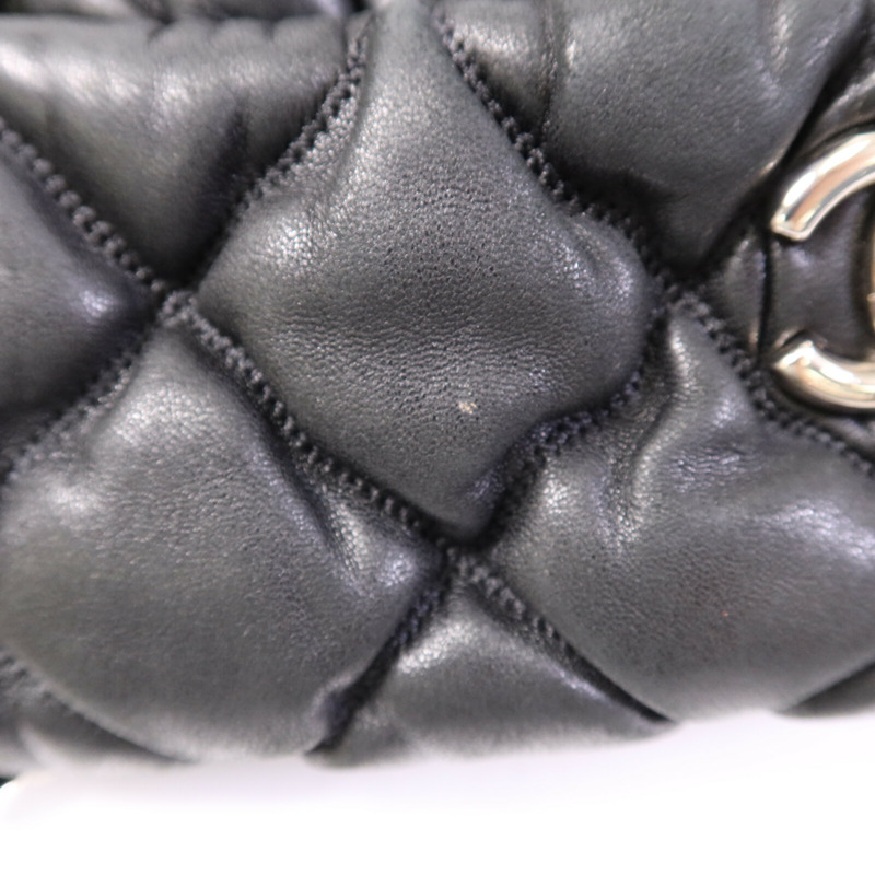 CHANEL 羊皮皮革Chain Shoulder銀扣鏈帶肩背袋-15