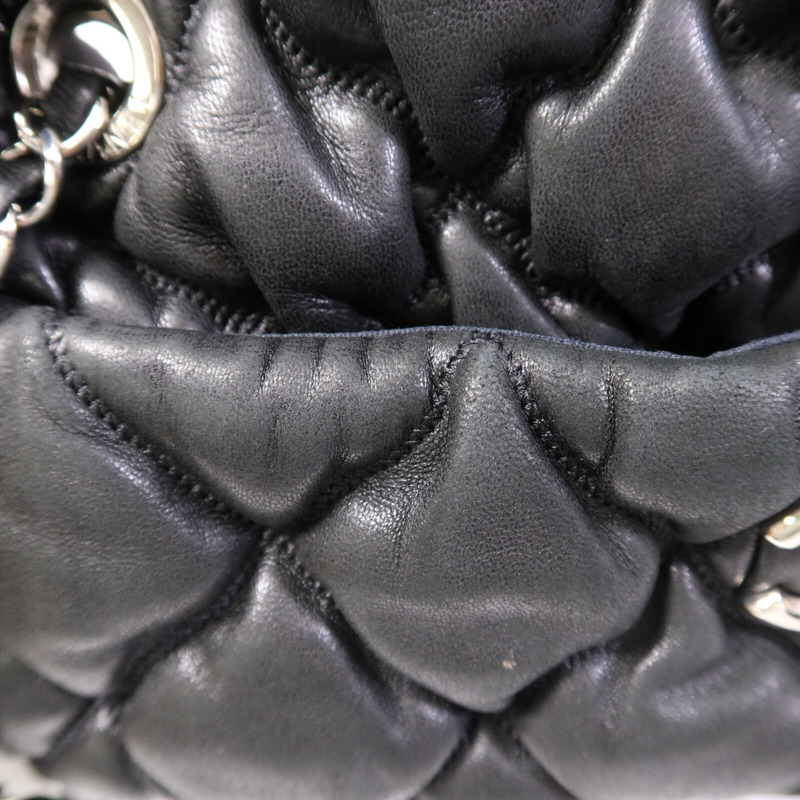 CHANEL 羊皮皮革Chain Shoulder銀扣鏈帶肩背袋-16