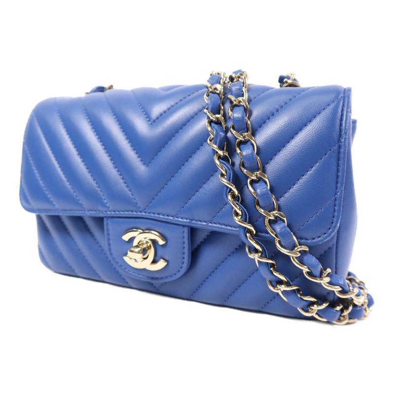 CHANEL 牛皮皮革Mini Classic 20銀扣鏈帶肩背袋-2