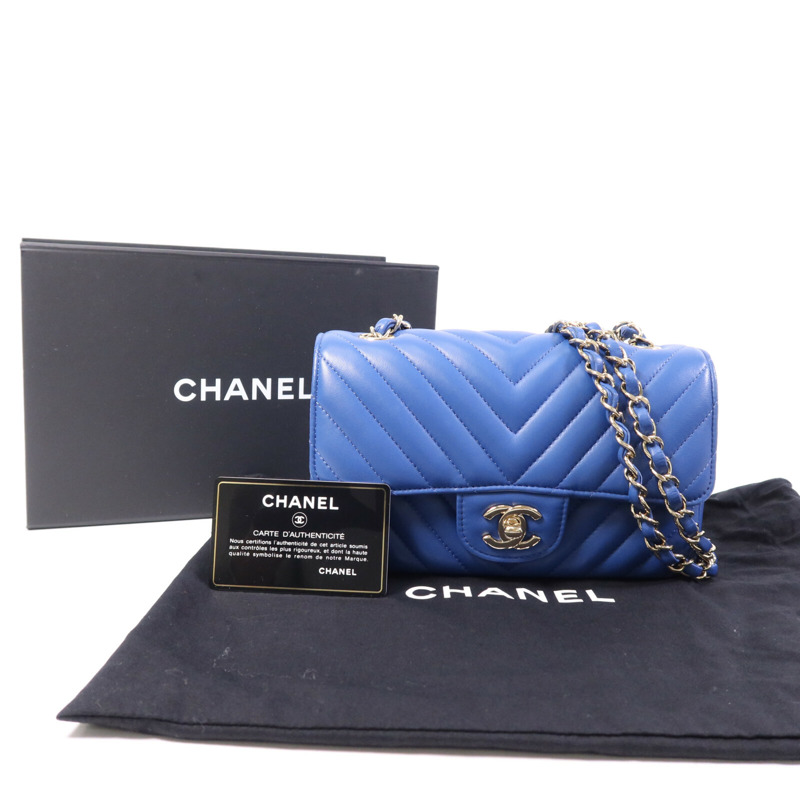 CHANEL 牛皮皮革Mini Classic 20銀扣鏈帶肩背袋-8