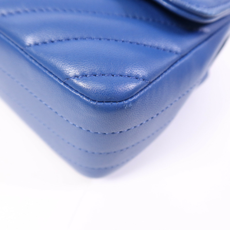 CHANEL 牛皮皮革Mini Classic 20銀扣鏈帶肩背袋-10