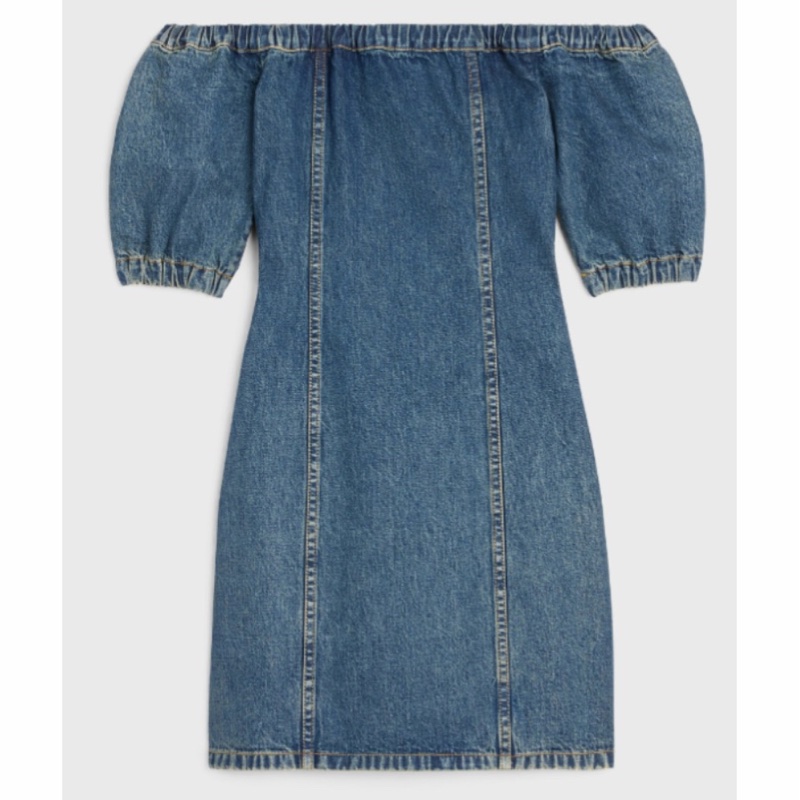 Celine 女士 露肩牛仔連衣裙S M L碼-2