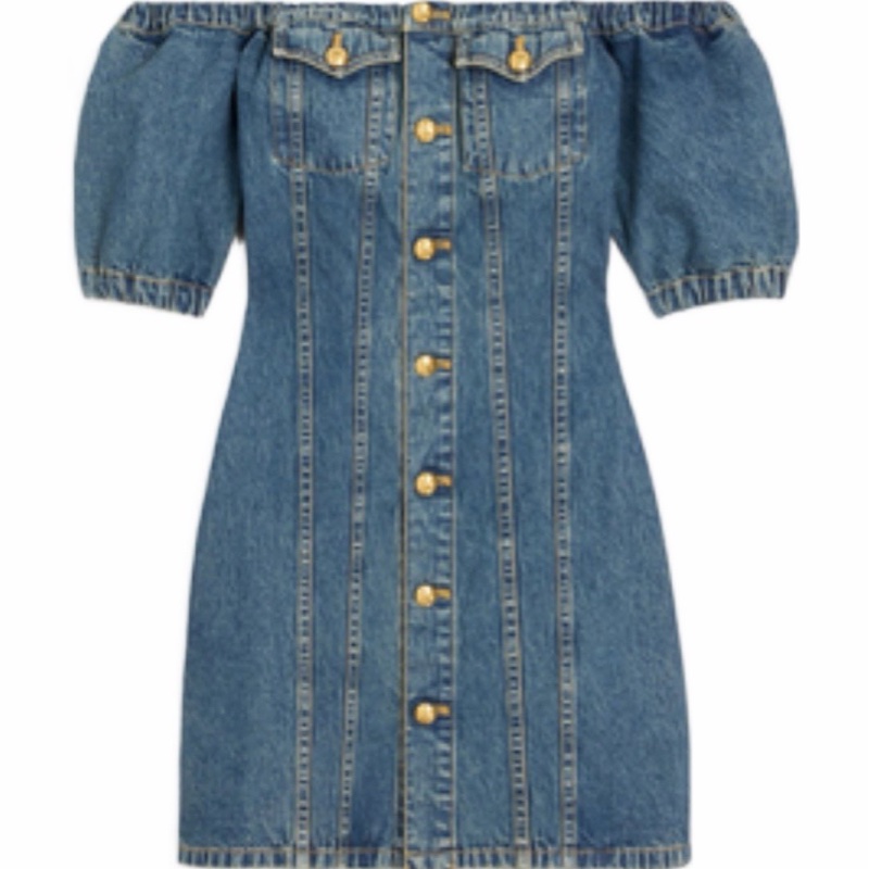Celine 女士 露肩牛仔連衣裙S M L碼-5