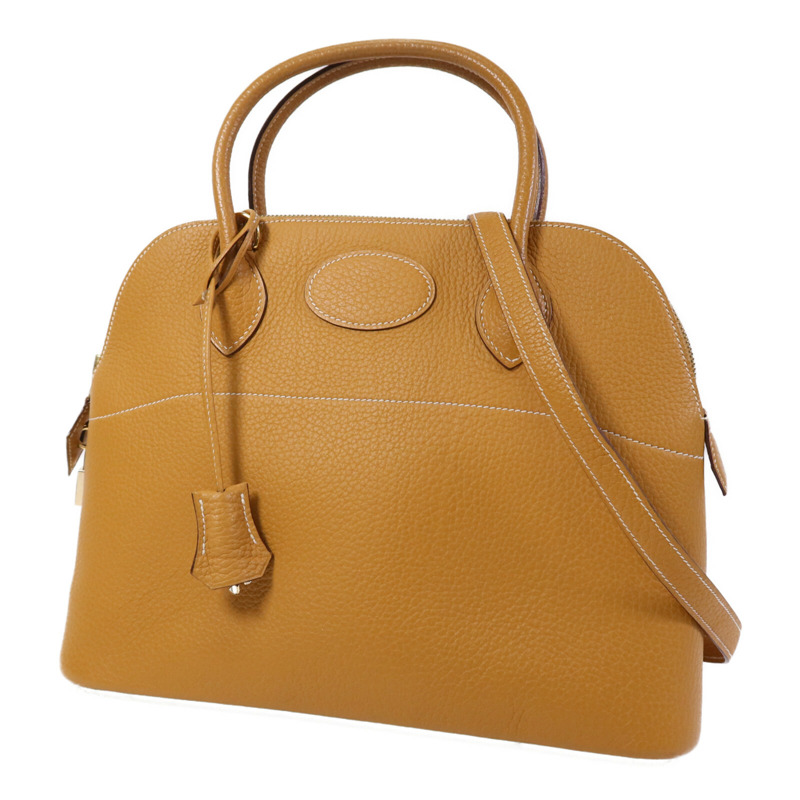HERMES Togo皮革Bolide 31金扣手挽肩背兩用袋Gold-2