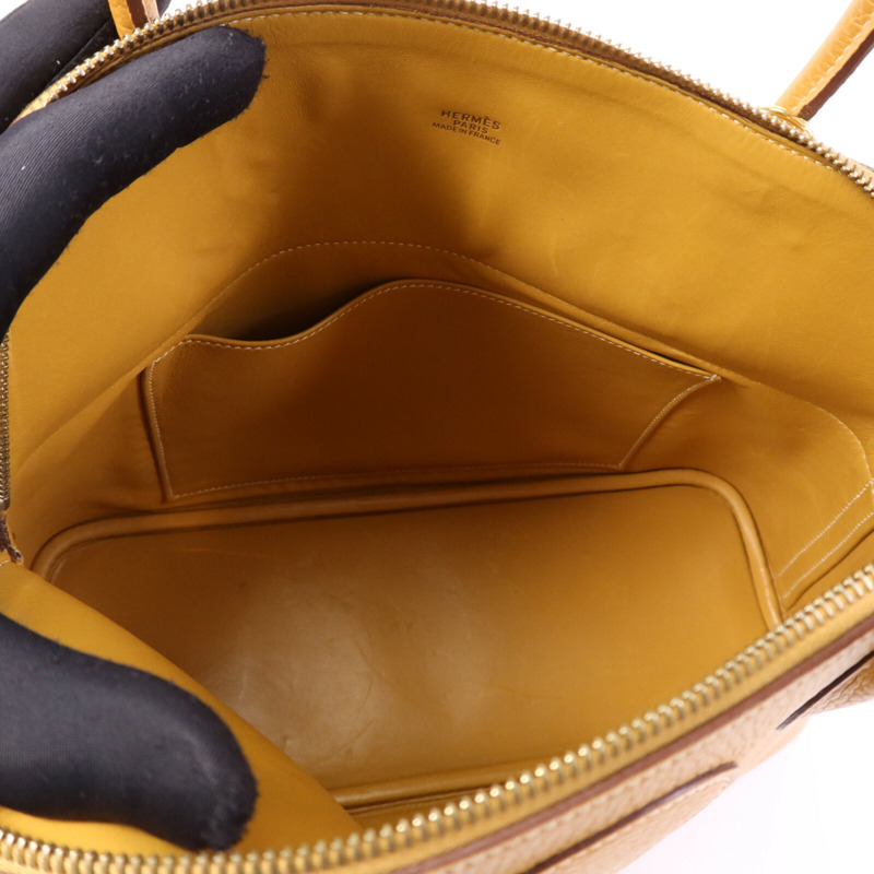 HERMES Togo皮革Bolide 31金扣手挽肩背兩用袋Gold-4