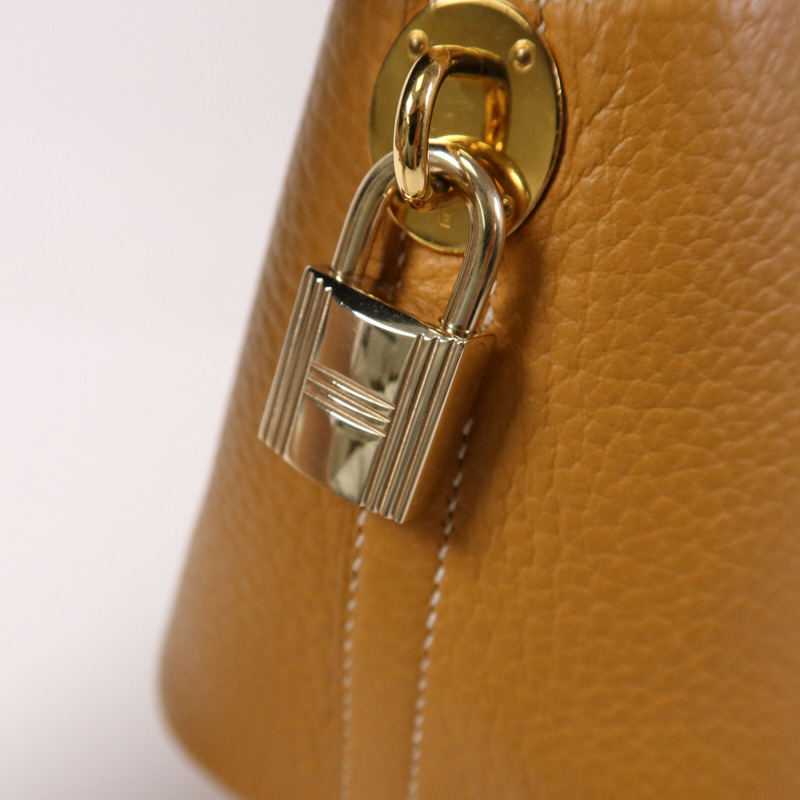 HERMES Togo皮革Bolide 31金扣手挽肩背兩用袋Gold-6