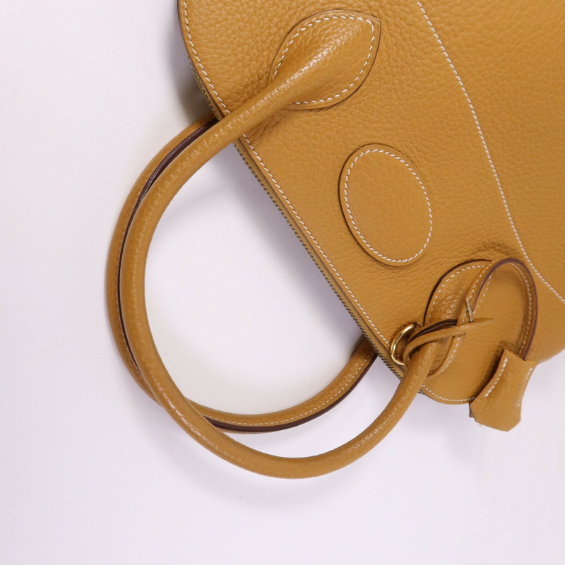 HERMES Togo皮革Bolide 31金扣手挽肩背兩用袋Gold-9
