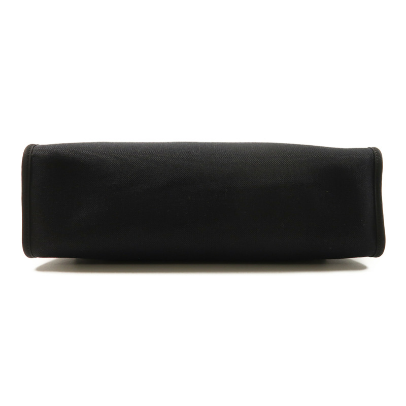 HERMES 帆布牛皮皮革Herbag PM銀扣手挽肩背兩用袋Noir-3