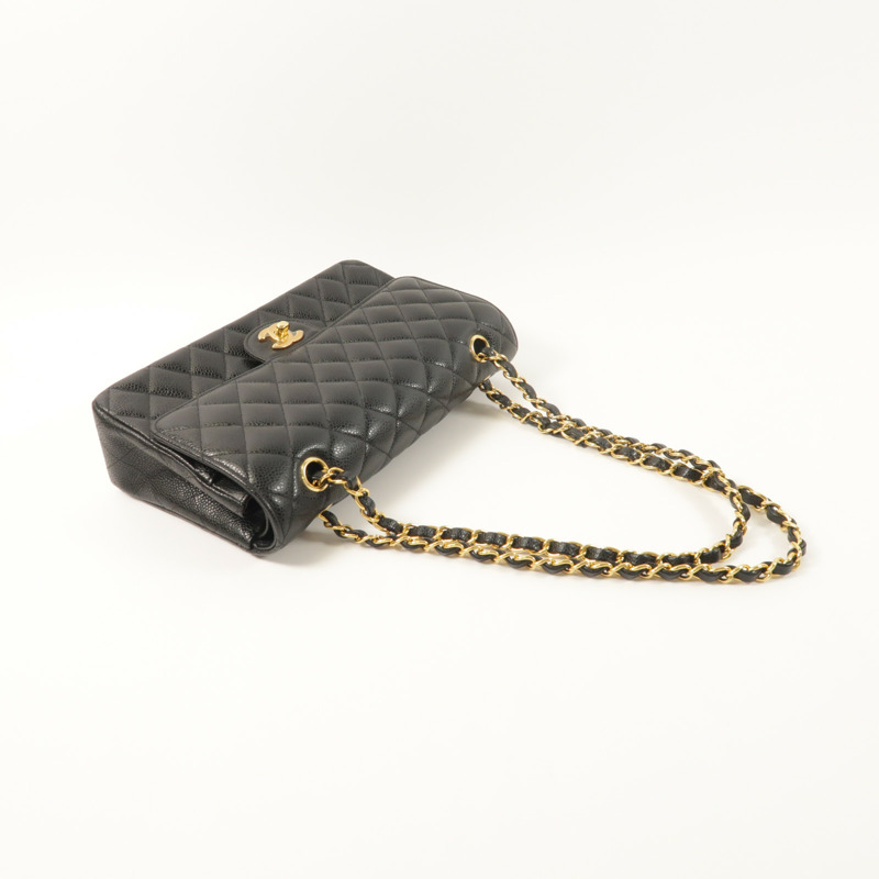 CHANEL 牛皮皮革Classic 25金扣鏈帶肩背袋-7