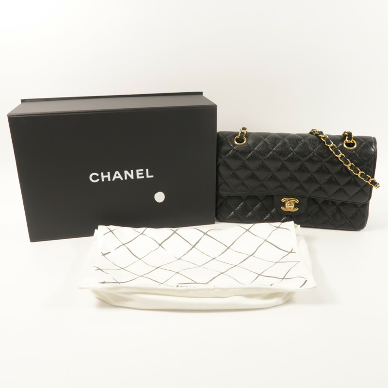 CHANEL 牛皮皮革Classic 25金扣鏈帶肩背袋-8