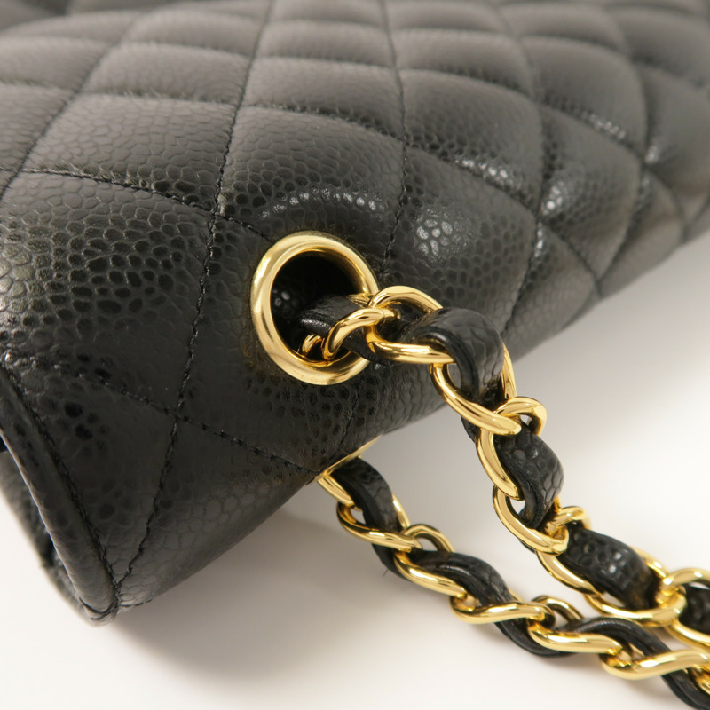 CHANEL 牛皮皮革Classic 25金扣鏈帶肩背袋-14