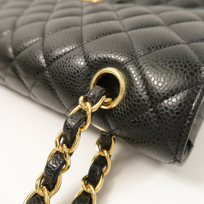 CHANEL 牛皮皮革Classic 25金扣鏈帶肩背袋-15