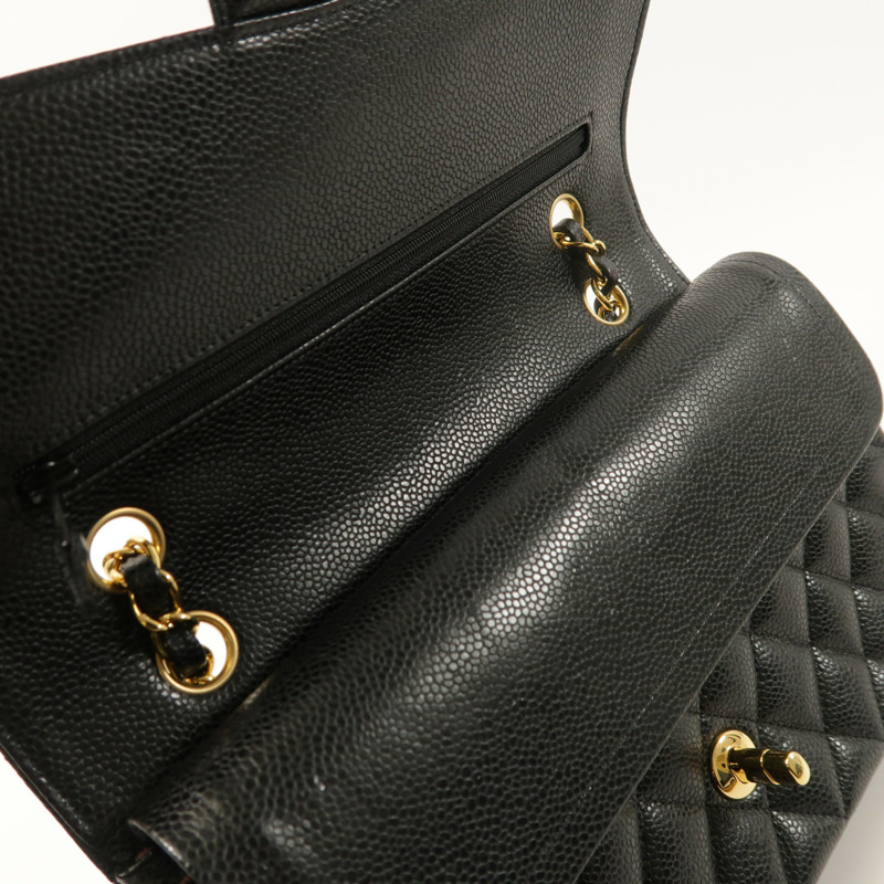 CHANEL 牛皮皮革Classic 25金扣鏈帶肩背袋-16