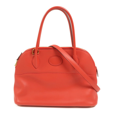HERMES Swift皮革Bolide 27金扣手挽肩背兩用袋Rouge de Coeur