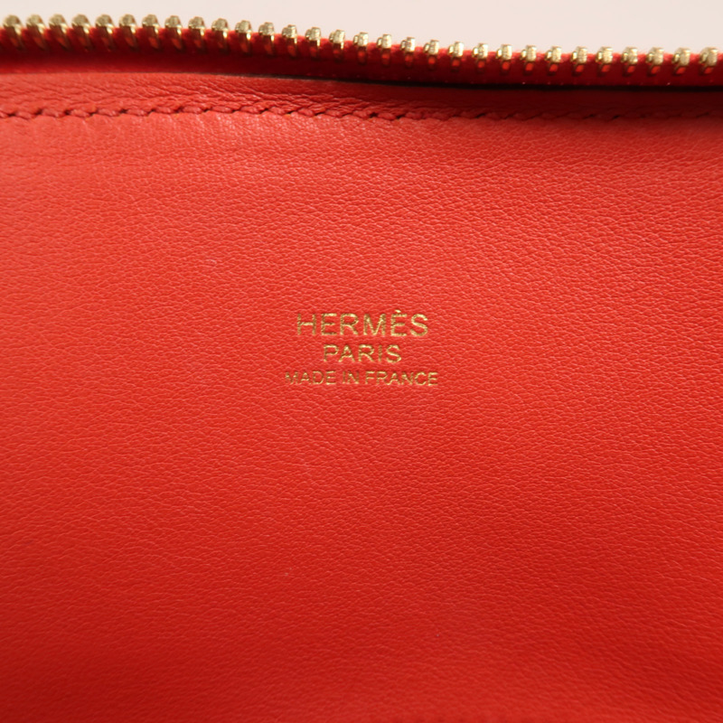 HERMES Swift皮革Bolide 27金扣手挽肩背兩用袋Rouge de Coeur-5