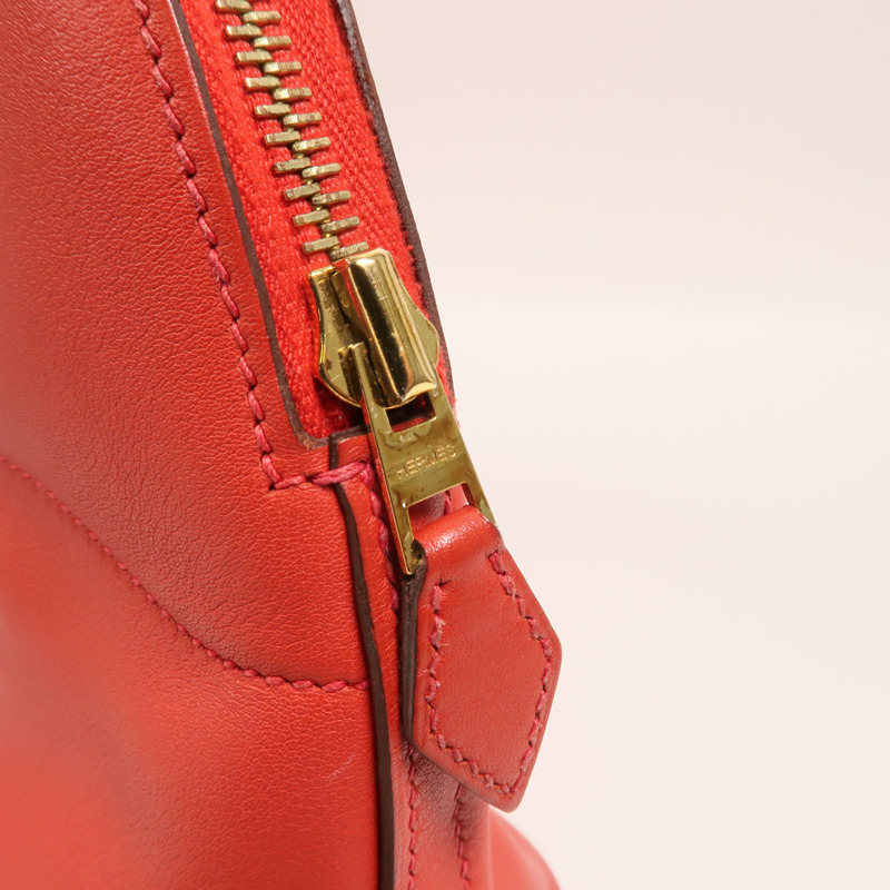 HERMES Swift皮革Bolide 27金扣手挽肩背兩用袋Rouge de Coeur-9