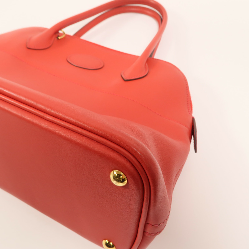 HERMES Swift皮革Bolide 27金扣手挽肩背兩用袋Rouge de Coeur-11