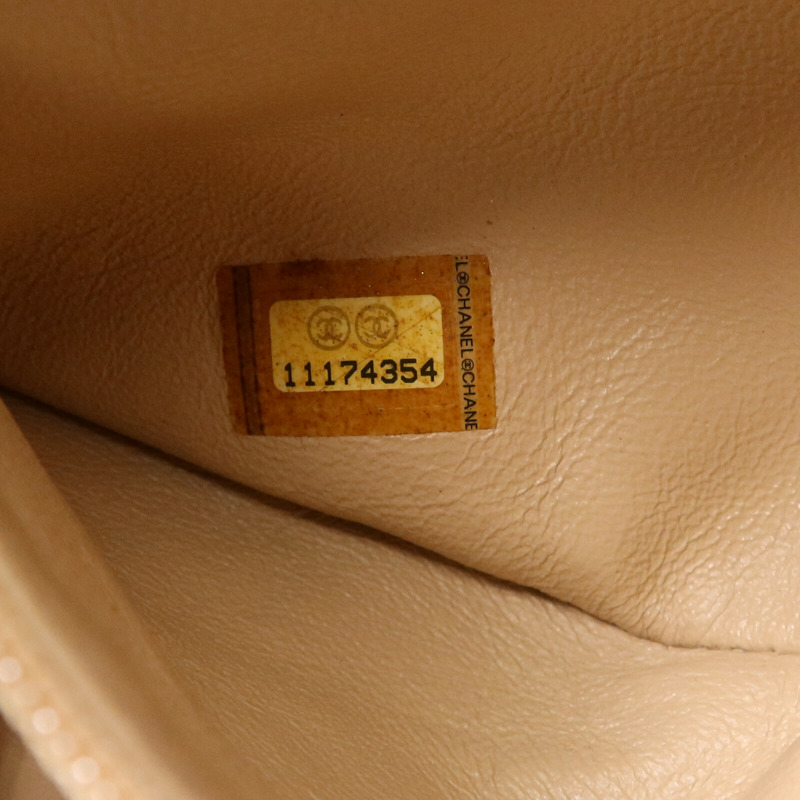 CHANEL 牛皮皮革Boston Bag銀扣鏈帶手挽袋-7