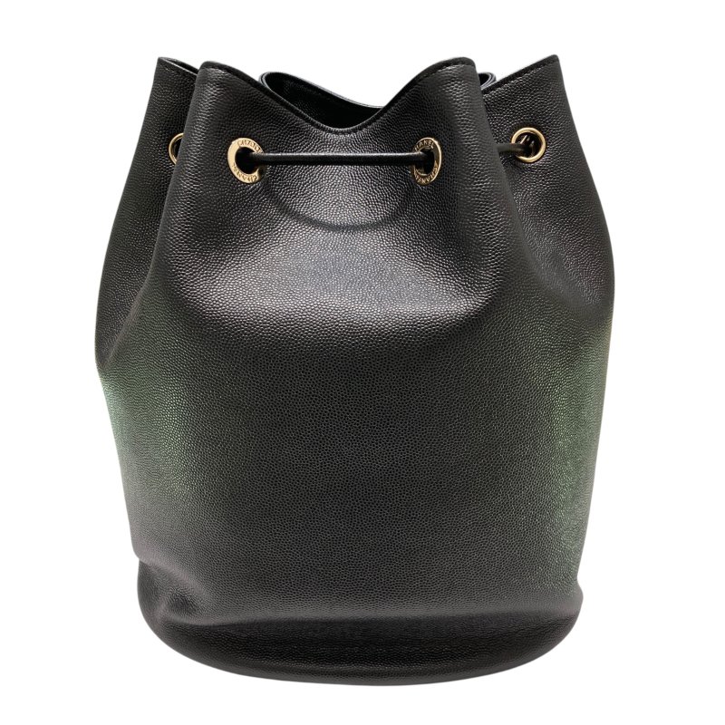 CHANEL 香奈兒 AS1045 皮革 鉚釘水桶包 黑色-1