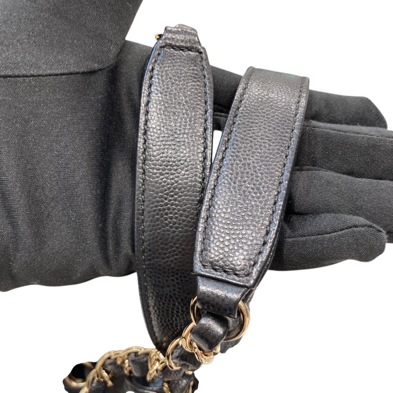 CHANEL 香奈兒 AS1045 皮革 鉚釘水桶包 黑色-11