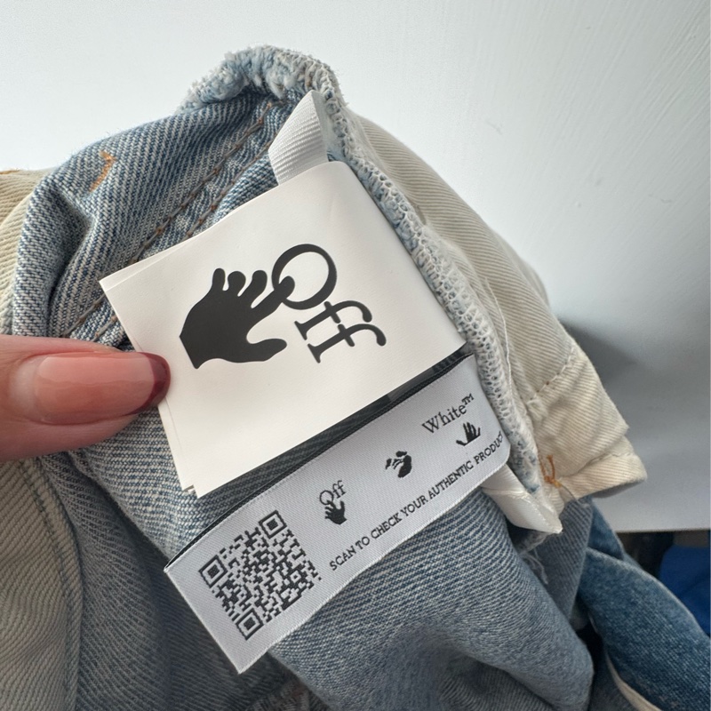 off white淺色牛仔褲28號👖-14