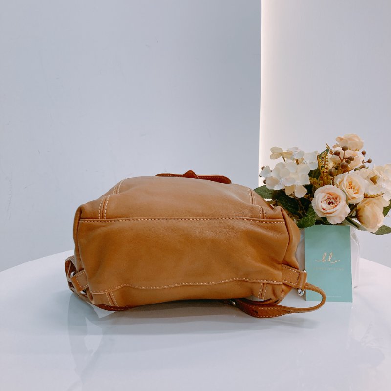 MS0574 Longchamp 瓏驤 餃子 背包 書包 牛皮 棕色 銀扣 Le Pliage Cuir XS MINI Leather Backpack Brown x PHW-4