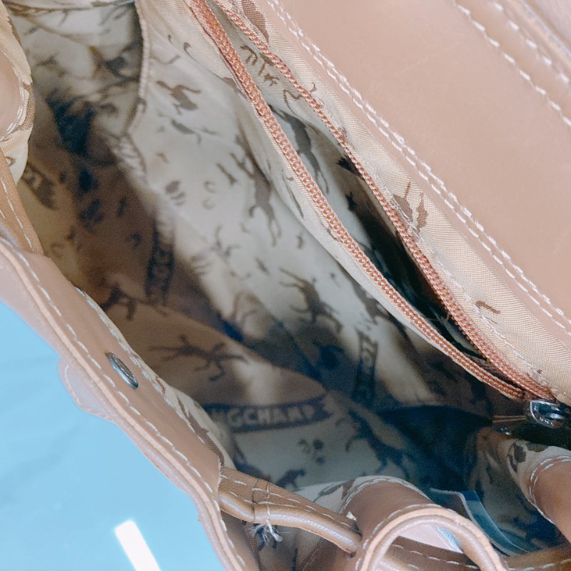 MS0574 Longchamp 瓏驤 餃子 背包 書包 牛皮 棕色 銀扣 Le Pliage Cuir XS MINI Leather Backpack Brown x PHW-13