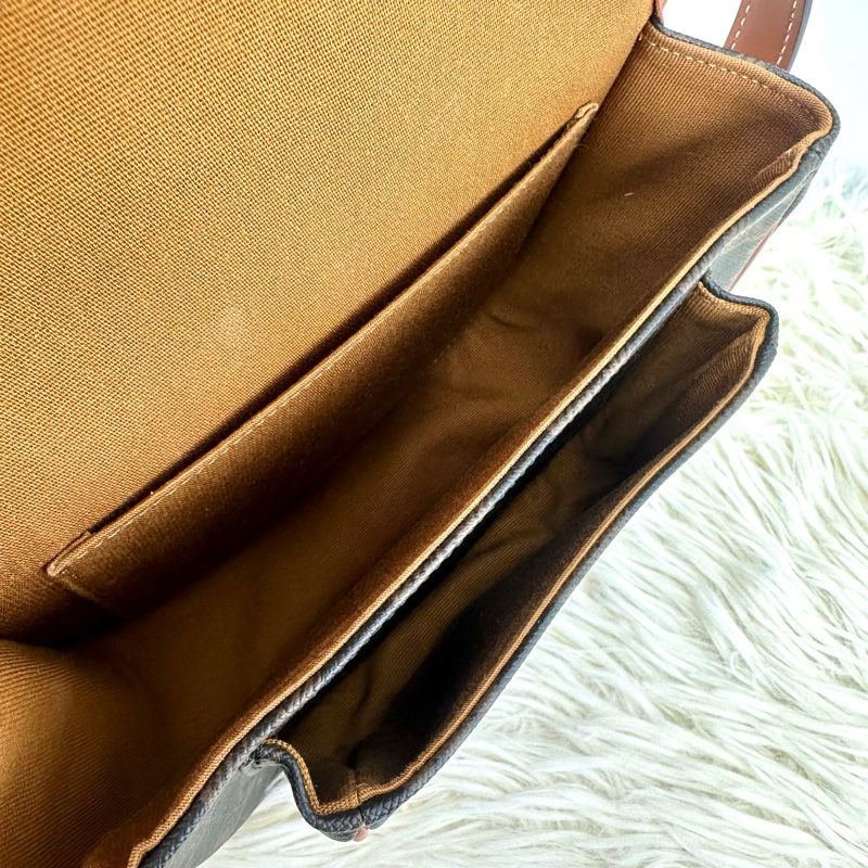 CELINE Triomphe Folco 啡色馬鞍包-6