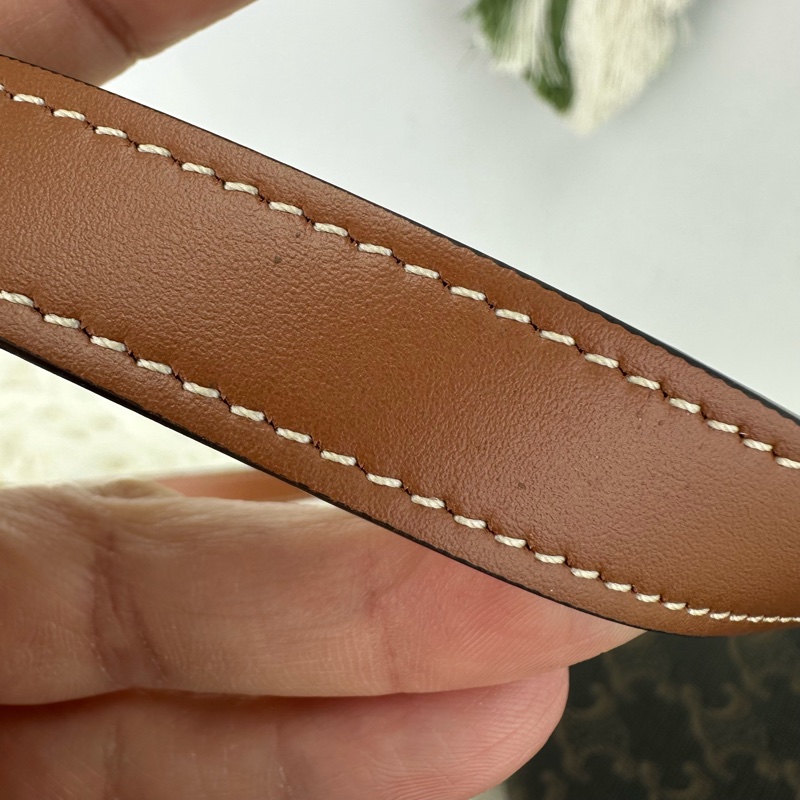 CELINE Triomphe Folco 啡色馬鞍包-12