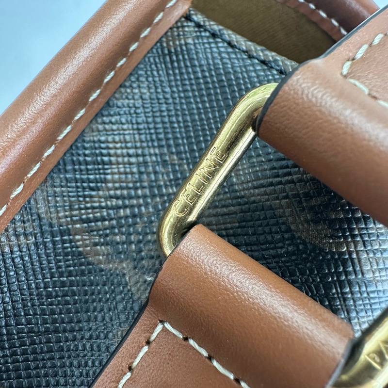 CELINE Triomphe Folco 啡色馬鞍包-15