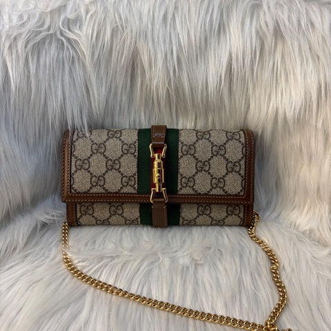 Gucci Jackie1961老花皮夾鍊包