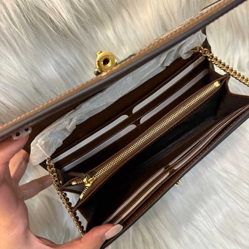 Gucci Jackie1961老花皮夾鍊包-6