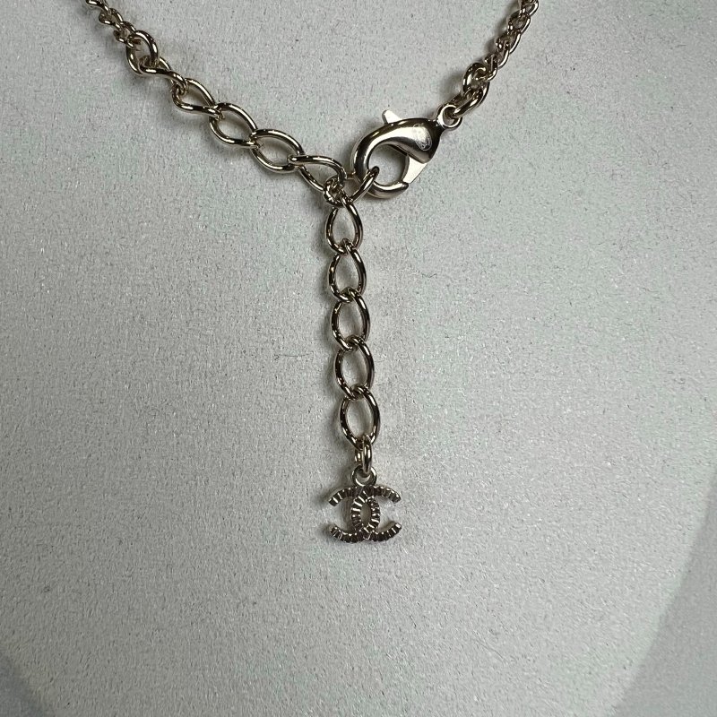 CHANEL A25/B 蝴蝶結皮穿鍊項鍊-4