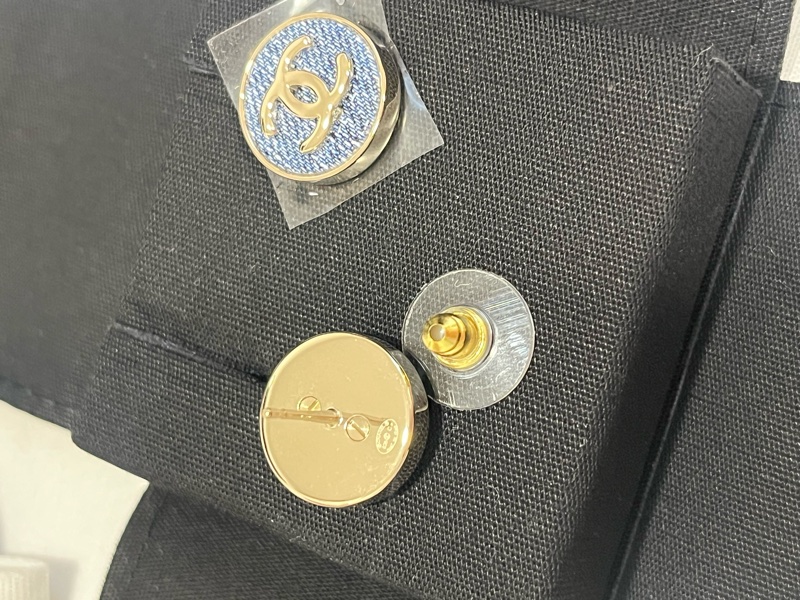 全新 Chanel 丹寧牛仔 耳針 耳環-12