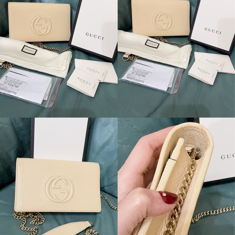 Gucci soho米白色WOC包-9
