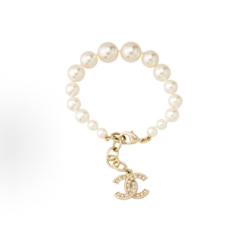 Chanel香奈兒 經典雙C吊墜珍珠手鍊～-4