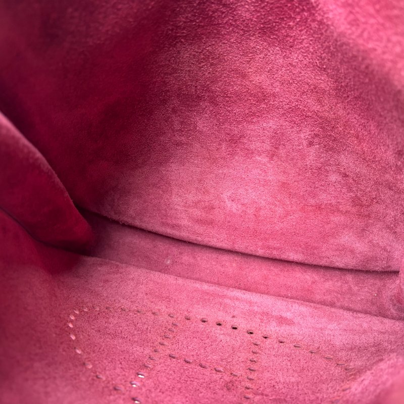 ::HERMES::🄾刻 銀釦 Evelyne 29 酒紅色斜背包-14