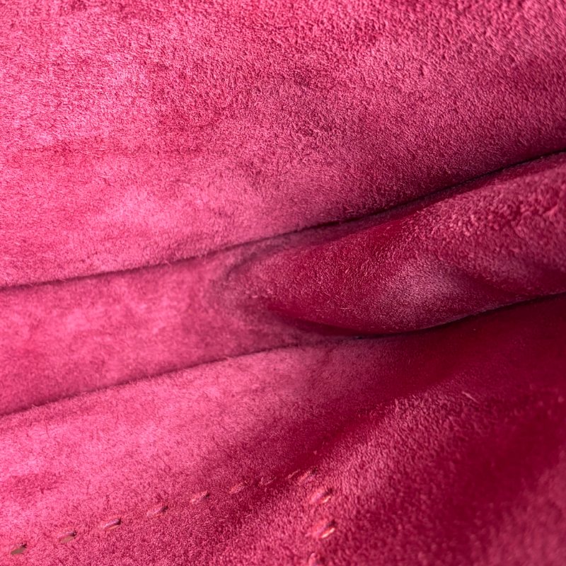 ::HERMES::🄾刻 銀釦 Evelyne 29 酒紅色斜背包-16