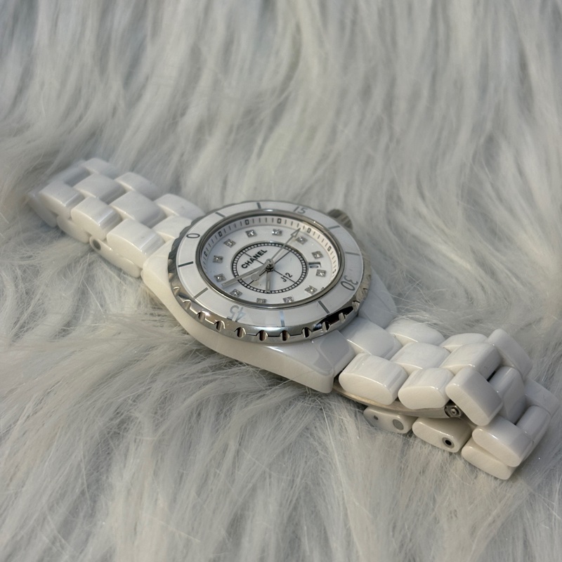 Chanel  J12白陶瓷12點鑽33錶徑腕錶-2
