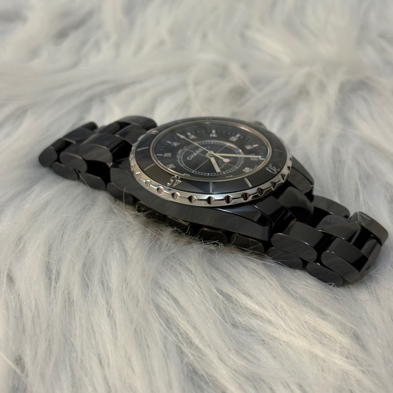 Chanel J12黑陶瓷12點鑽38mm腕錶-2