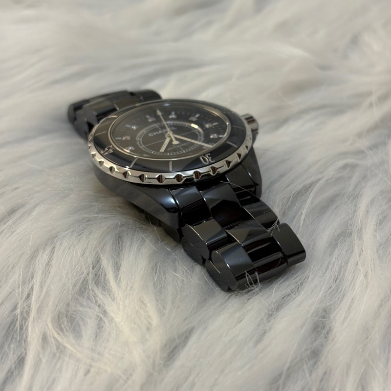 Chanel J12黑陶瓷12點鑽38mm腕錶-3
