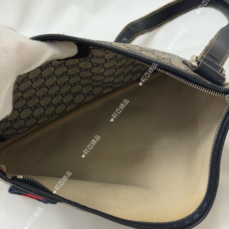 莉亞精品♡ Gucci 老花斜背包 二手美包-13