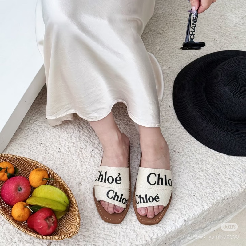 莉亞精品♡ Chloe 平底拖鞋#37 二手美鞋-1