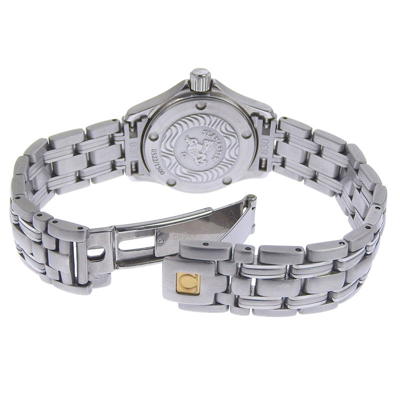 歐米茄海馬系列120米雅克·馬約爾腕錶,限量發行1500枚,機芯型號1424,2586.80,不銹鋼錶殼,銀色石英機芯,指針式顯示,海軍藍錶盤,女士款-4