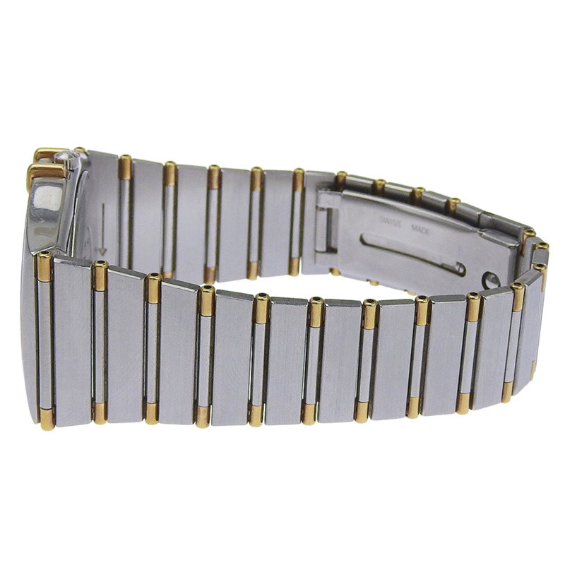 歐米茄星座系列男士腕錶,不鏽鋼錶殼,銀色石英機芯,指針式顯示,黑色錶盤-3