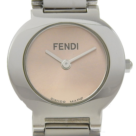 Fendi Olologi 女士腕錶，3050L 不鏽鋼錶殼，青銅石英機芯，指針式顯示，香檳金錶盤