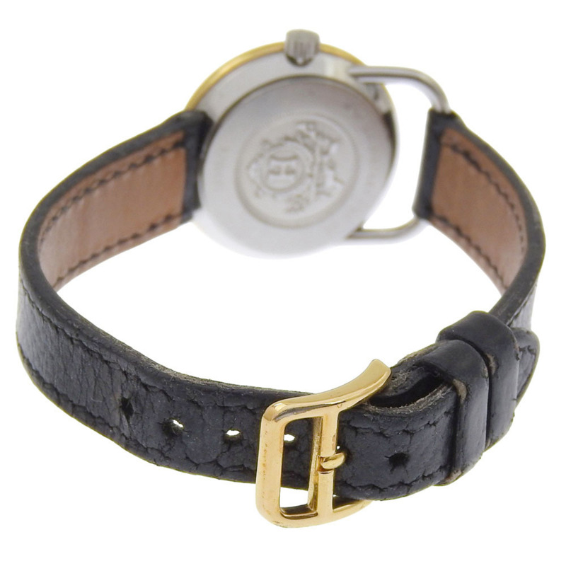 愛馬仕 Arceau 女士腕錶,不鏽鋼和皮革錶殼,石英機芯,指針式顯示,白色錶盤-3