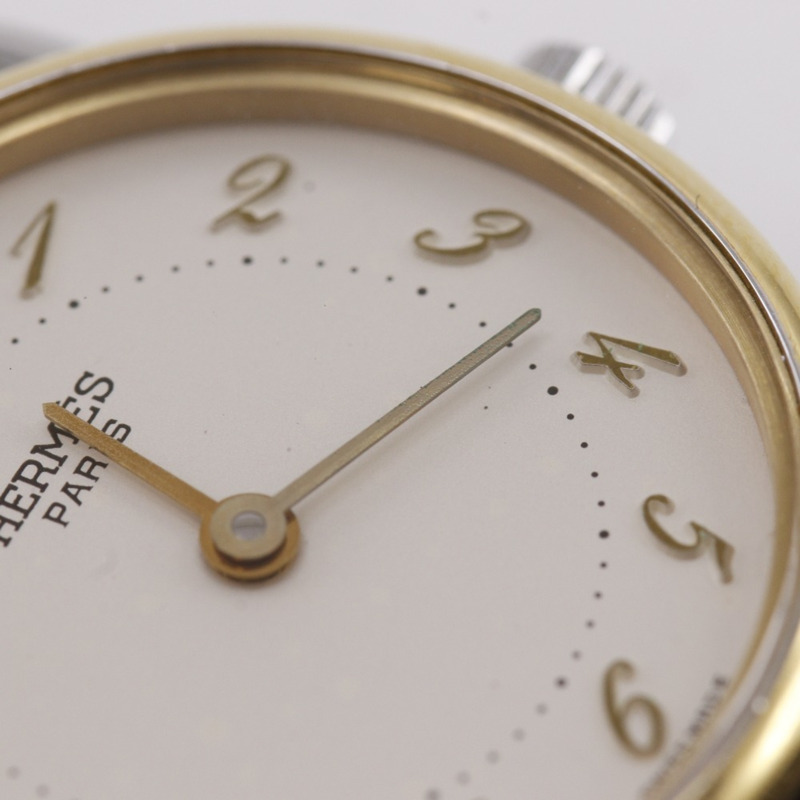 愛馬仕 Arceau 女士腕錶,不鏽鋼和皮革錶殼,石英機芯,指針式顯示,白色錶盤-7